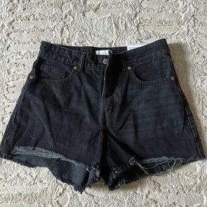 H&M black denim shorts